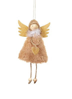 Christmas Angel Plush Doll Pendant Xmas Tree Hanging Decoration Party Ornaments Grey Fatio General Trading