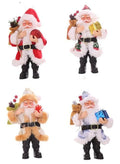 Christmas Decorations Resin Santa Claus Standing Posture Ornaments Doll Pendant Pack of 4 Fatio General Trading