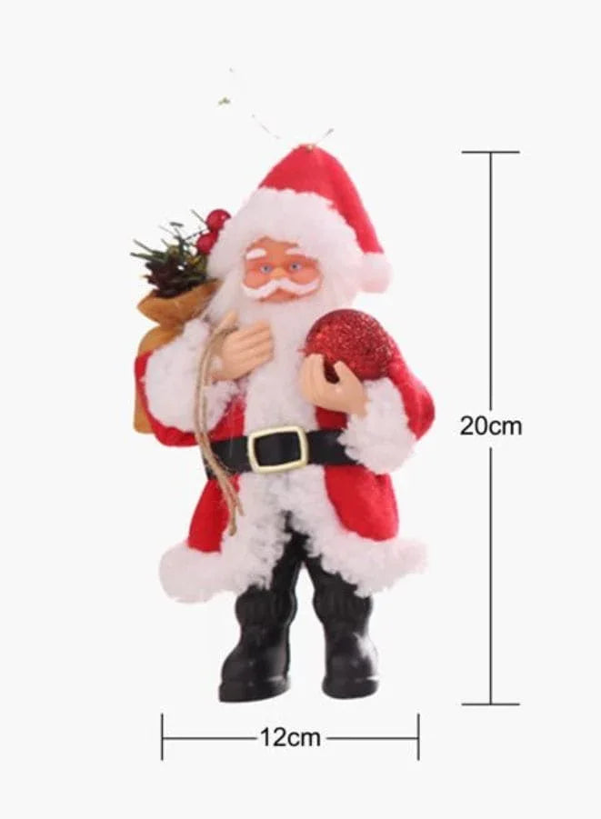 Christmas Decorations Resin Santa Claus Standing Posture Ornaments Doll Pendant Pack of 4 Fatio General Trading