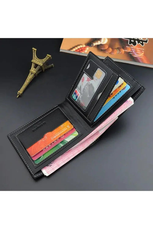 Classic Men's Leather Wallet, Blue Fatio General Trading