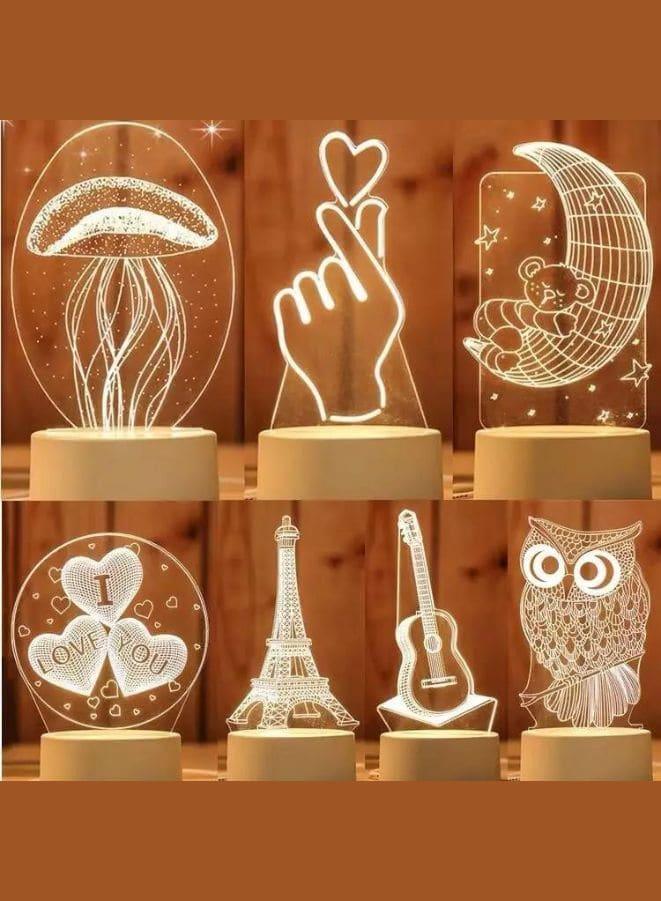 Creative Night Light 3D Acrylic Bedroom Small Decorative 3D Lamp Night Lights For Home Decoration, Teddy Fatio General Trading
