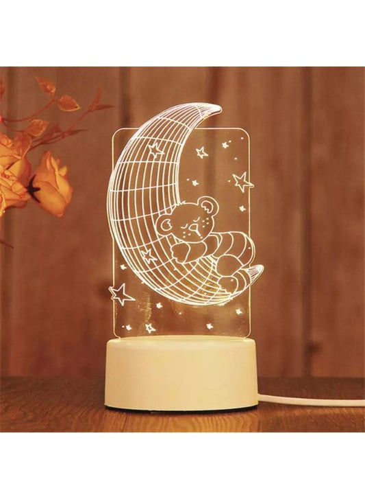 Creative Night Light 3D Acrylic Bedroom Small Decorative 3D Lamp Night Lights For Home Decoration, Moon Bear Fatio General Trading