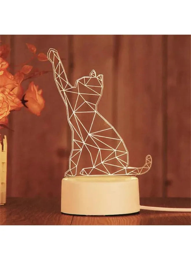 Creative Night Light 3D Acrylic Bedroom Small Decorative 3D Lamp Night Lights For Home Decoration, Cat Fatio General Trading