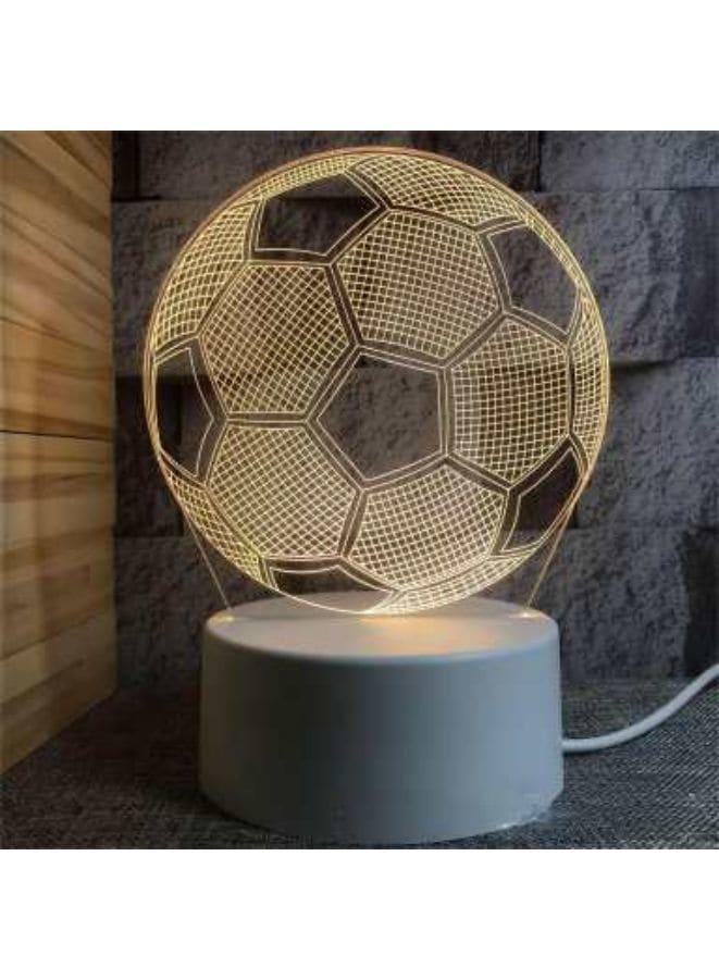 Creative Night Light 3D Warm White Acrylic/ABS Base Bedroom Small Decorative 3D Lamp Night Lights For Home Decoration, Single Football Fatio General Trading