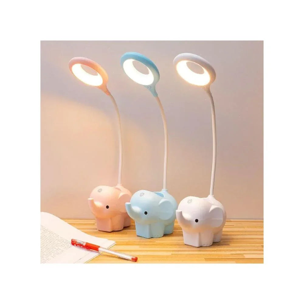 Cute Elephant Table Lamp, USB Rechargeable Desk Lamp with 3 Light Modes and Touch Control, Decoration Light, LED Night Light for Home Bedroom Study Desk Room Fatio General Trading