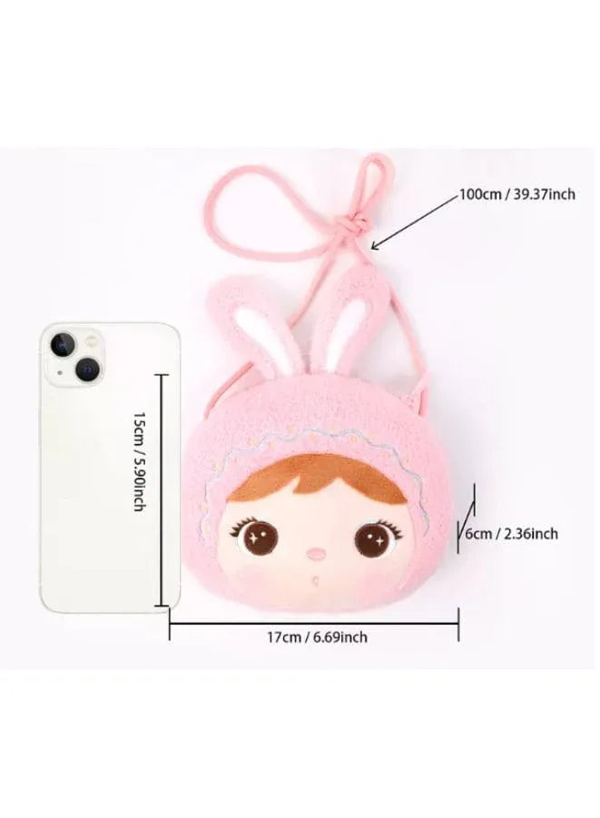Cute Little Baby Plush Shoulder Bags/Wallets For Girls, Plush Shoulder Bags with Strap for Kids Coin Purses Cute Princess Handbags Kids, Accessories for Girls, Pink Fatio General Trading