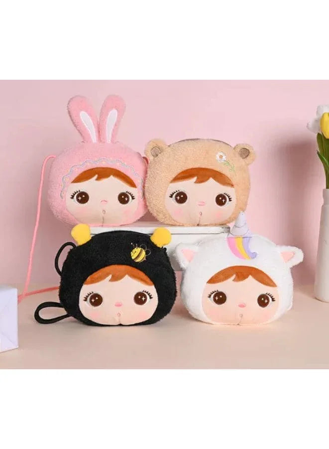 Cute Little Baby Plush Shoulder Bags/Wallets For Girls, Plush Shoulder Bags with Strap for Kids Coin Purses Cute Princess Handbags Kids, Accessories for Girls, Pink Fatio General Trading