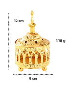 Elegant  Bakhoor Incense Burner Gold - Portable Luxurious Golden Burner for Home, Relaxation and Office