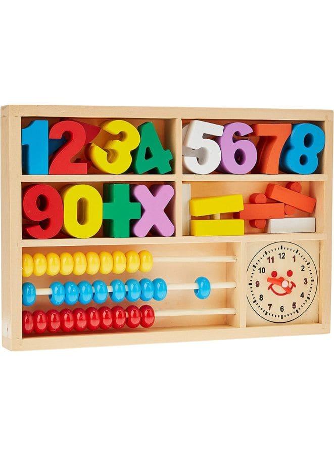 Digital Learning Box Multi-Function Digital Computing Toy Wooden Educational Toys Abacus Alarm Clock Fatio General Trading