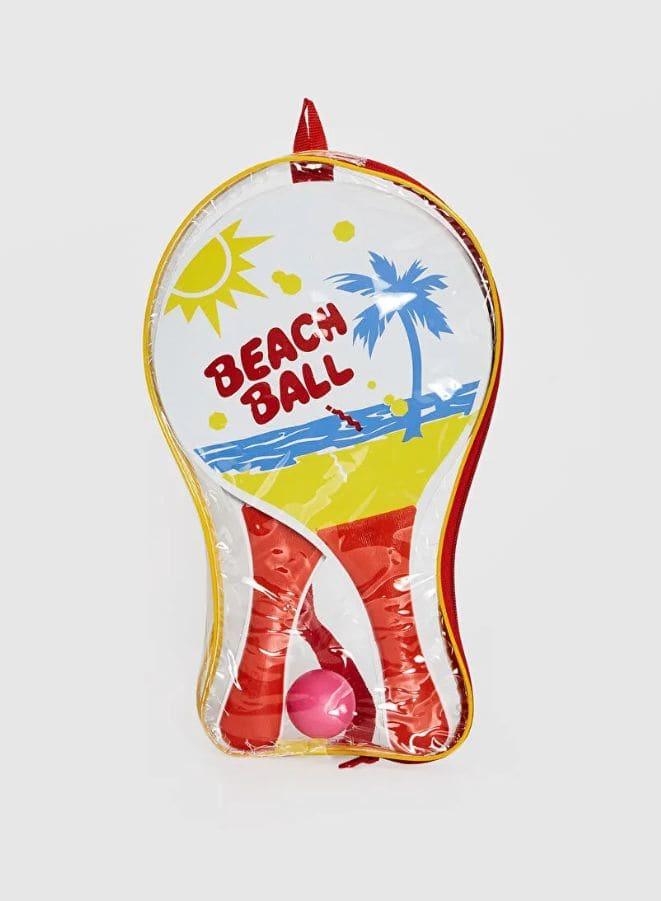 Double Sided Garden Beach Paddle Tennis & Catch Bat and Ball Velcro Set Game Fatio General Trading