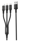 E-Root 3-In-1 Micro USB Type-C Lightning Data Sync And Charging Cable Black Fatio General Trading