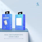 E-Root Dual usb charger with Micro cable Fatio General Trading