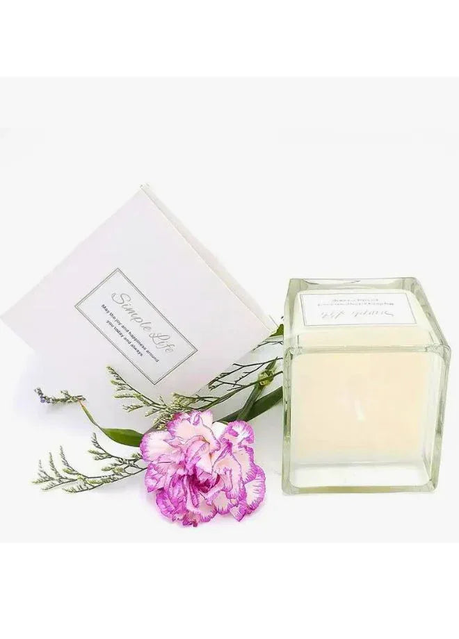 Glass Jar Scented Candle – Long Lasting Floral Home Fragrance, Up to 45 Hours Burn Time – Decorative Aromatherapy Candle in Vanilla or Vanilla & Coconut Scent for Relaxation and Gifting