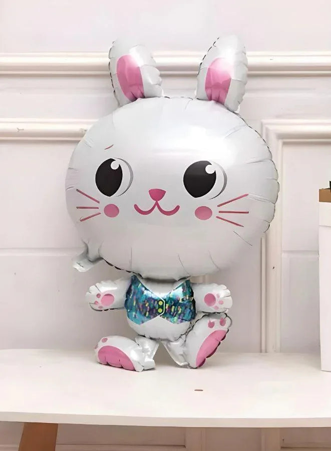 Set of 2 Bunny Balloons, Easter Day Decorations Happy Easter Day Easter Bunny Rabbit Foil Balloons for Easter Party, Birthday Party Decorations Supplies