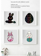 30 قطعة بيضة عيد الفصح قلادة الحلي خدش بطاقات عيد الفصح الحرف عدة مضحك الأطفال DIY بها بنفسك الملونة خدش رسمت البيض هدية