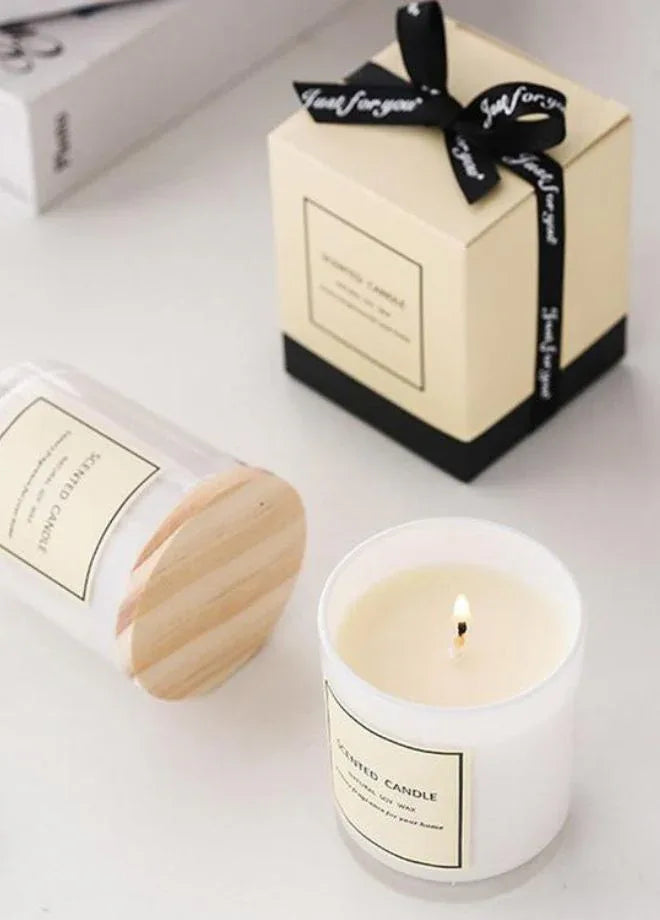 Premium Glass Jar Rose Scented Candle - Romantic Floral Atmosphere - Prolonged Fragrance Release - Enjoy Up to 40 Hours of Blissful Burning