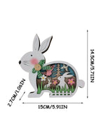 Easter Wooden Cute Bunny LED Warm Light Wood Rabbit Table Easter Ornaments for Bedroom Office Easter Party Decoration Fatio General Trading