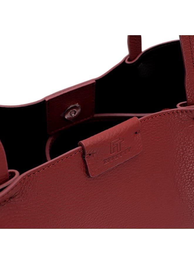 Effetty Genuine Leather Shoulder Bag for Women, Pure Leather Bag with Shoulder Strap Made In Italy for Women, Casual, Party and Professional Bag, Red Fatio General Trading