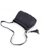 Effetty Women's medium size casual shoulder bag in leather made in Italy, Made of genuine leather, Black Fatio General Trading