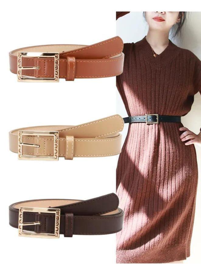 Elegant, Simple and Versatile Leather Belt for Women- Size 105*2.4cm Fatio General Trading