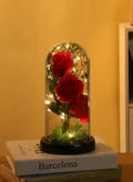 Enchanted 3 Roses with Petals in Glass Dome Personalized Gifts for Women Girlfriend Valentine’s Day Mother’s Day Christmas Anniversary Birthday, Red Fatio General Trading