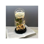 Enchanted Flower with Petals in Glass Dome Personalized Gifts for Women Girlfriend Valentine’s Day Mother’s Day Christmas Anniversary Birthday Fatio General Trading