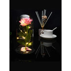 Enchanted Flower with Petals in Glass Dome Personalized Gifts for Women Girlfriend Valentine’s Day Mother’s Day Christmas Anniversary Birthday Fatio General Trading