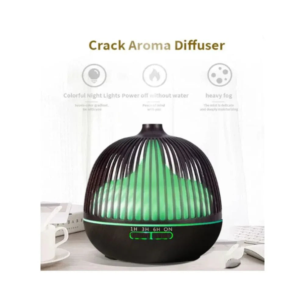 Essential Oil Diffuser 500ml Aromatherapy aroma diffuser ultrasonic humidifier with 7 color LED & remote control, Timer, Waterless Auto-Off, Black Fatio General Trading