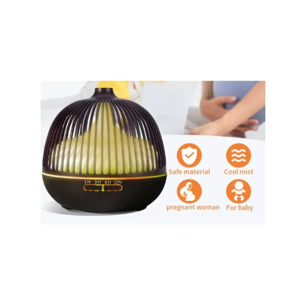 Essential Oil Diffuser 500ml Aromatherapy aroma diffuser ultrasonic humidifier with 7 color LED & remote control, Timer, Waterless Auto-Off, Black Fatio General Trading