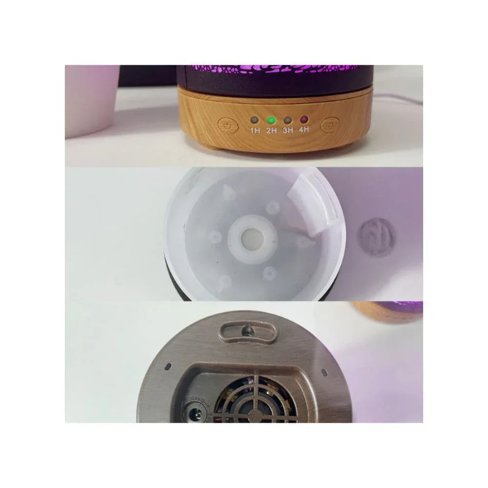 Essential Oil Diffuser With 120 Ml Capacity. Metal Aromatherapy Diffuser With Auto Shut Off Protection, Waterless, 7 Selectable Led Colors, for Home, Office, Spa, Forest Fatio General Trading