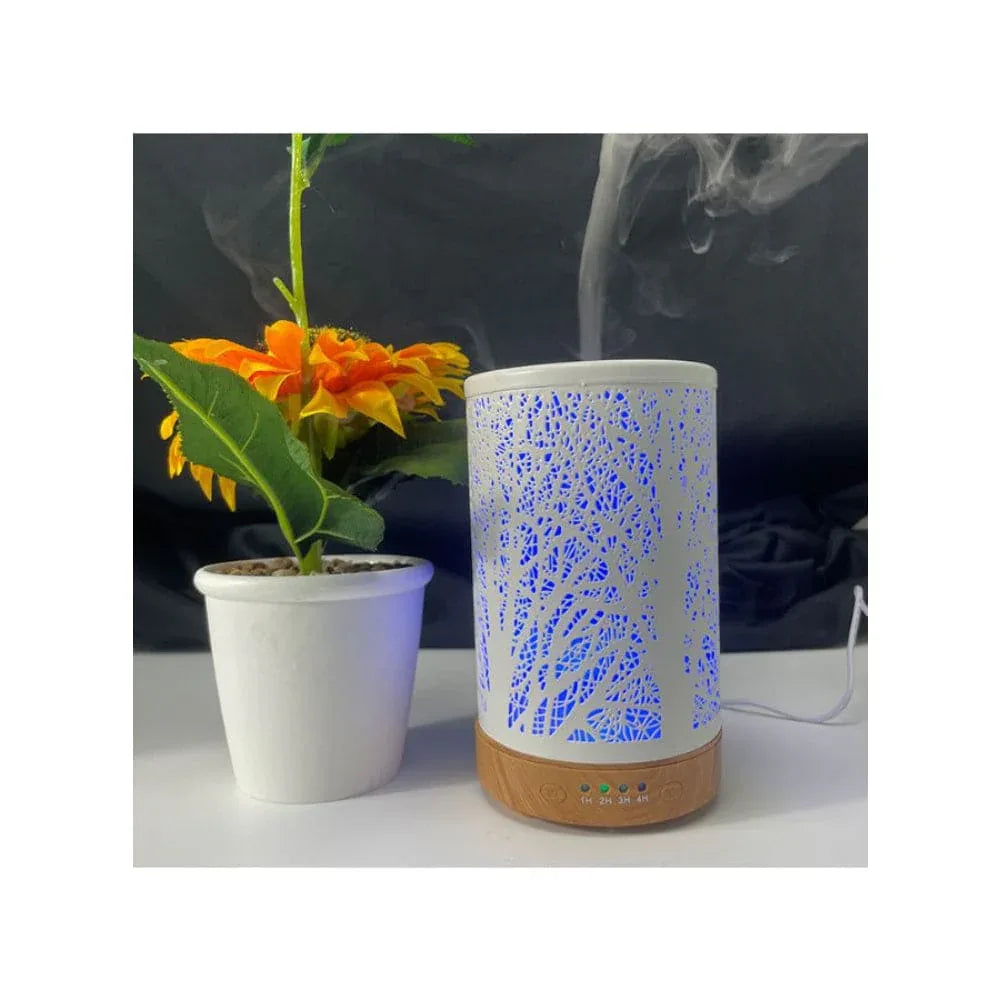 Essential Oil Diffuser With 120 Ml Capacity. Metal Aromatherapy Diffuser With Auto Shut Off Protection, Waterless, 7 Selectable Led Colors, for Home, Office, Spa, Forest Fatio General Trading