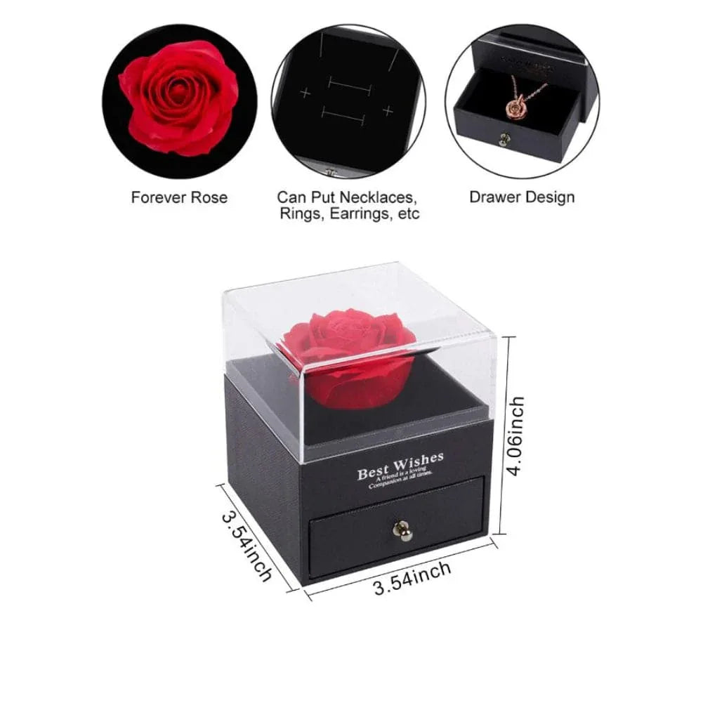 Eternal Rose Gift Box, Handmade Fresh Preserved Rose Gift for Her on Birthday, Christmas, Mother's Day, Valentine's Day Fatio General Trading