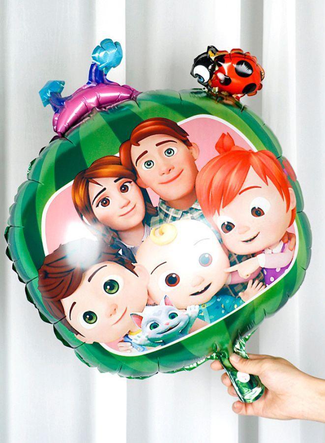 2 pc Cocomelon Character Ballon Set , Giant balloon for Kids Party, Birthday Double Sided Foil Balloon