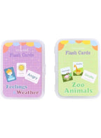 Feelings Weather Zoo Animal Cards: 2 Sets Educational Flash Cards Pocket Card Preschool Learning Cards for kids Fatio General Trading