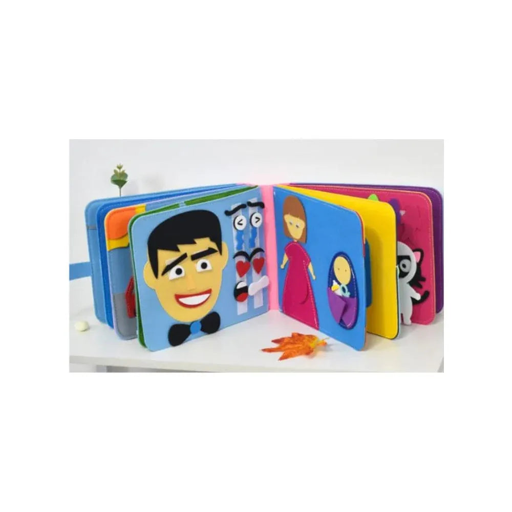 Felt Montessori Story Book Busy Board with DIY Page Sensory Toys for Basic Skill Learning, Travel Toys for Toddler Activity Developing Sensory Board Fatio General Trading