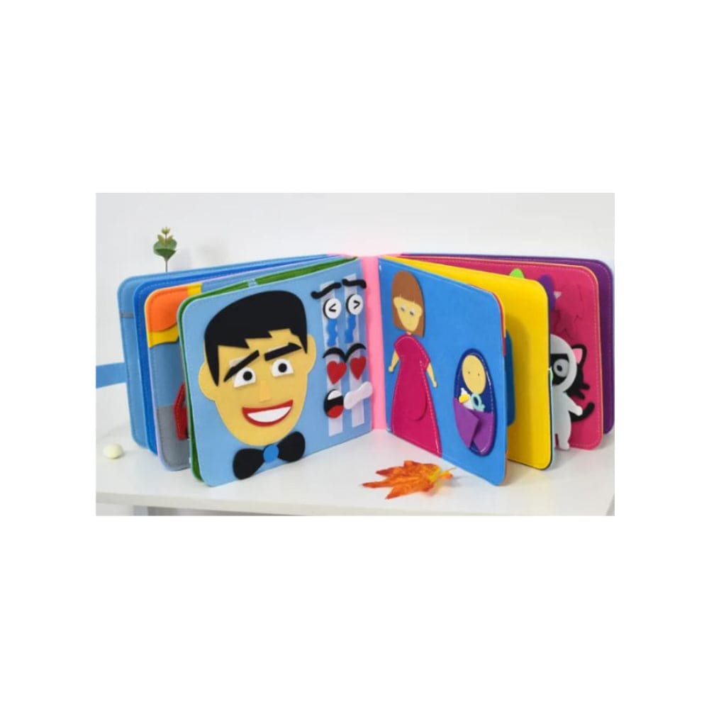 Felt Montessori Story Book Busy Board with DIY Page Sensory Toys for Basic Skill Learning, Travel Toys for Toddler Activity Developing Sensory Board Fatio General Trading