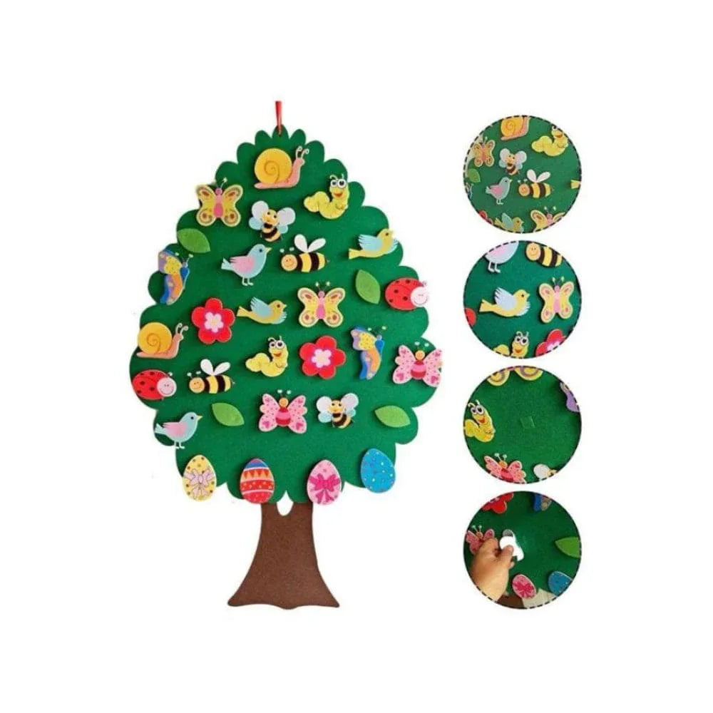 Felt Tree Pendant Kids Brithday Gift Diy Insect Animal Pendant Educational Toy Cartoon Wall Hanging For Children Fatio General Trading