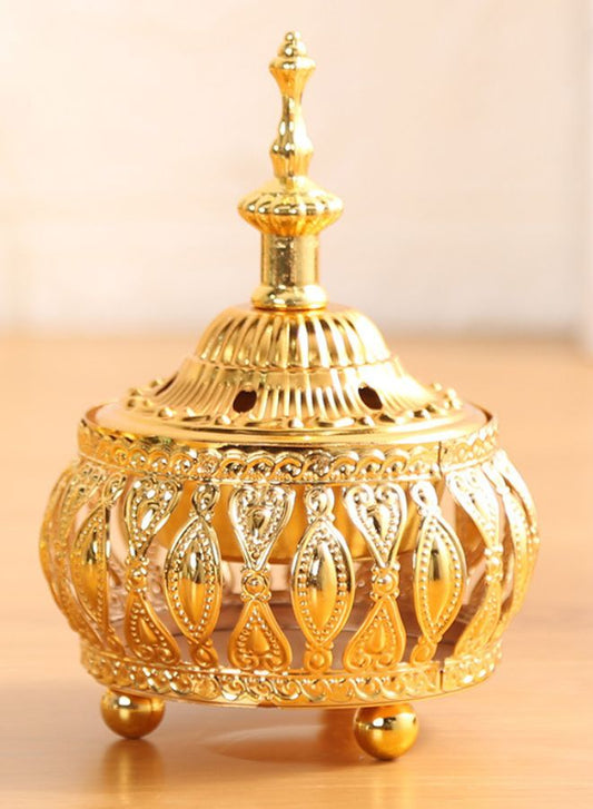 Luxurious Golden Essence Burner for Home - Portable Bakhoor Burner for Aromatherapy at Home, Office