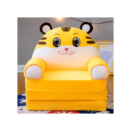 Foldable Toddler Chair Lounger for Girls, Removable and Washable Lazy Sleeping Sofa for Kids, Baby Sofa Bed Foldable Chair, Tiger Fatio General Trading