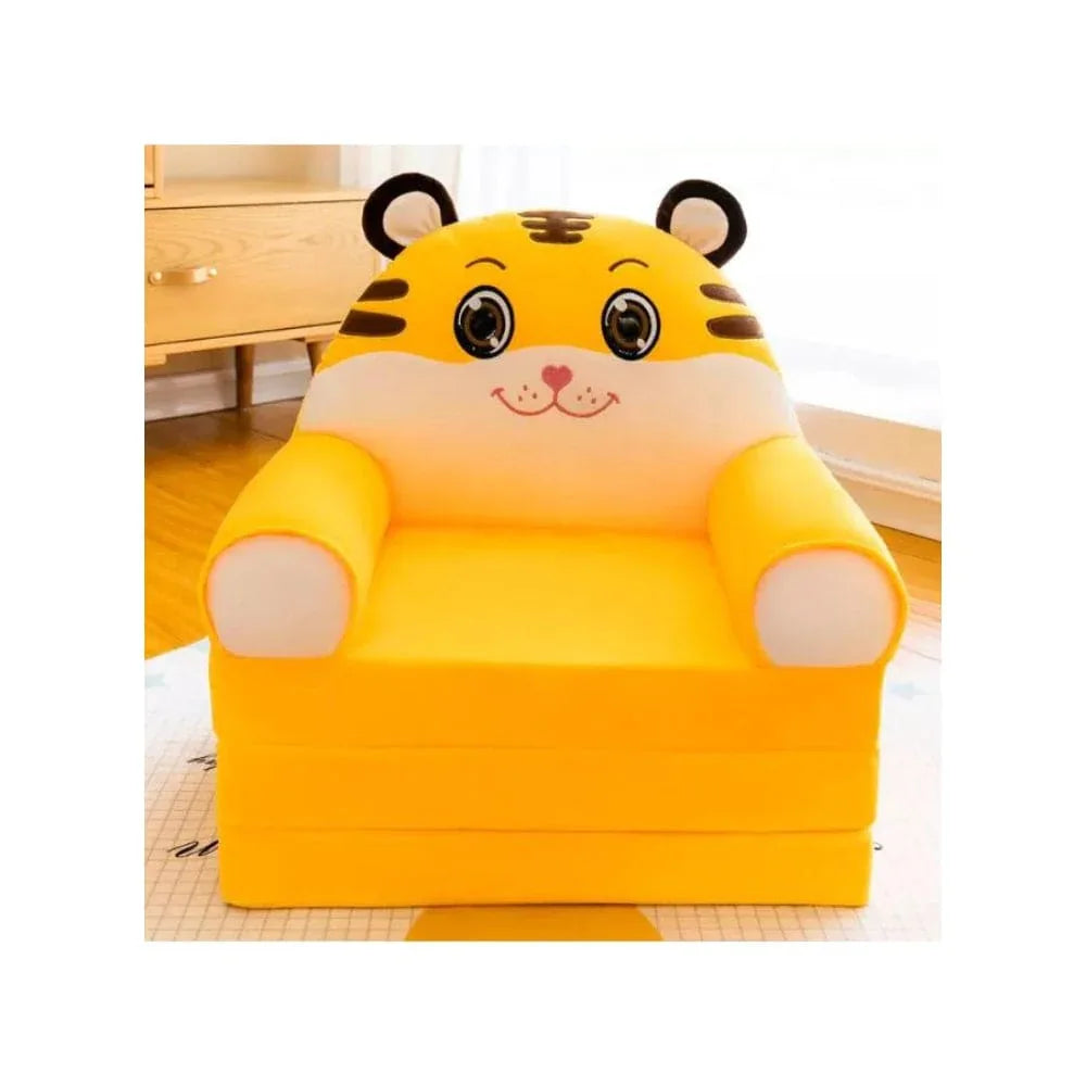 Foldable Toddler Chair Lounger for Girls, Removable and Washable Lazy Sleeping Sofa for Kids, Baby Sofa Bed Foldable Chair, Tiger Fatio General Trading
