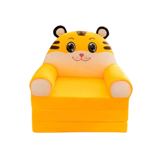 Foldable Toddler Chair Lounger for Girls, Removable and Washable Lazy Sleeping Sofa for Kids, Baby Sofa Bed Foldable Chair, Tiger Fatio General Trading