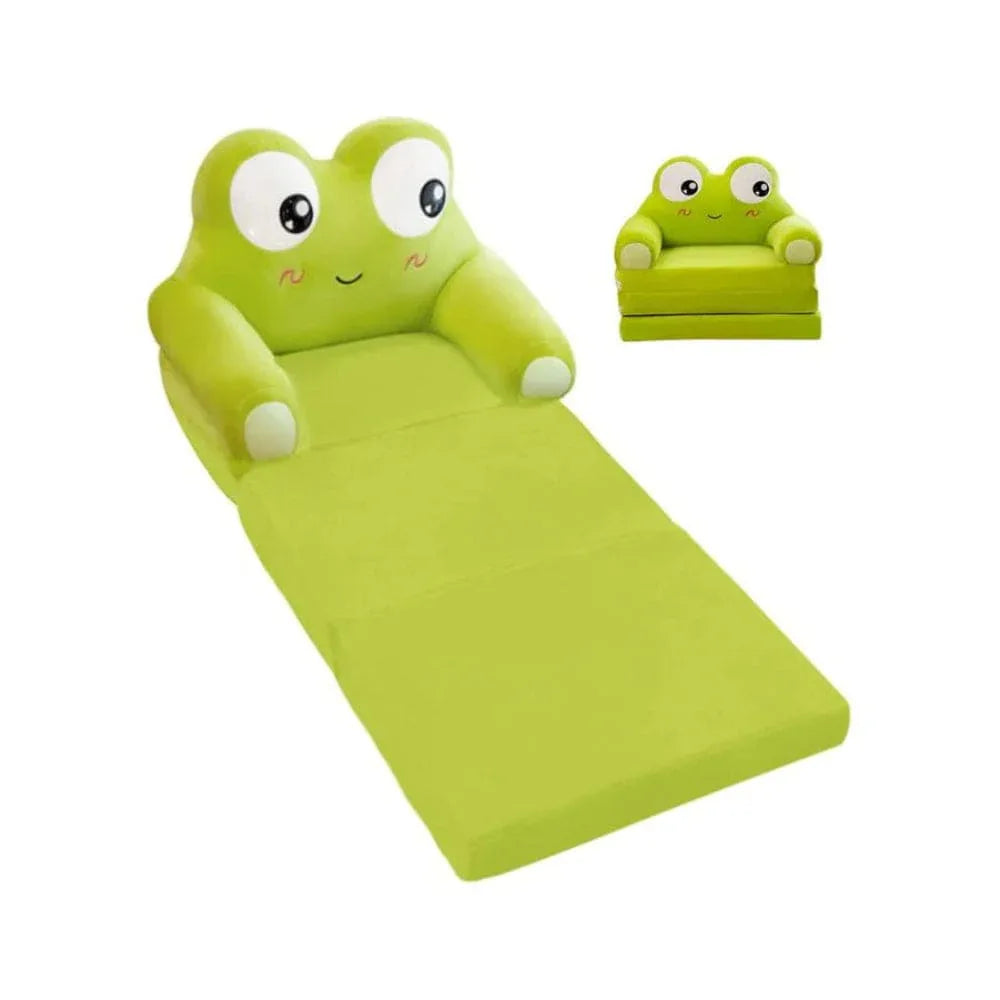 Foldable Toddler Chair Lounger for Girls, Removable and Washable Lazy Sleeping Sofa for Kids, Baby Sofa Bed Foldable Chair, Frog Fatio General Trading