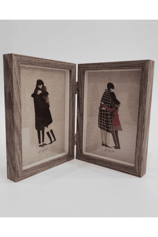 Foldable Wooden Photo Frame:Versatile Display Solution for Cherished Memories (4 photos) (Grey) Fatio General Trading