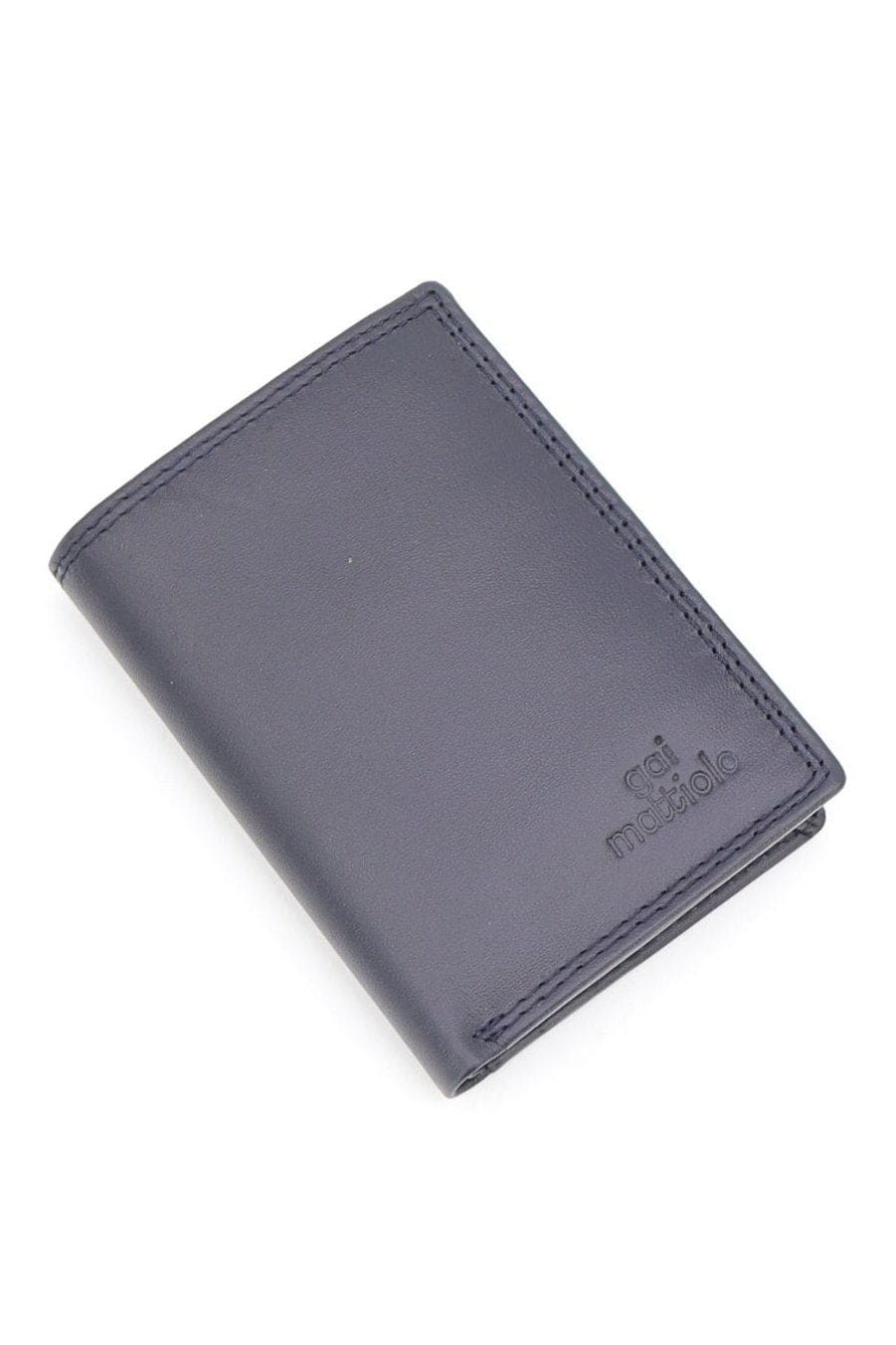 Gai Mattiolo leather wallet, Equipped with spaces for credit cards, a space with mesh for documents in card format and banknotes, Blue Fatio General Trading