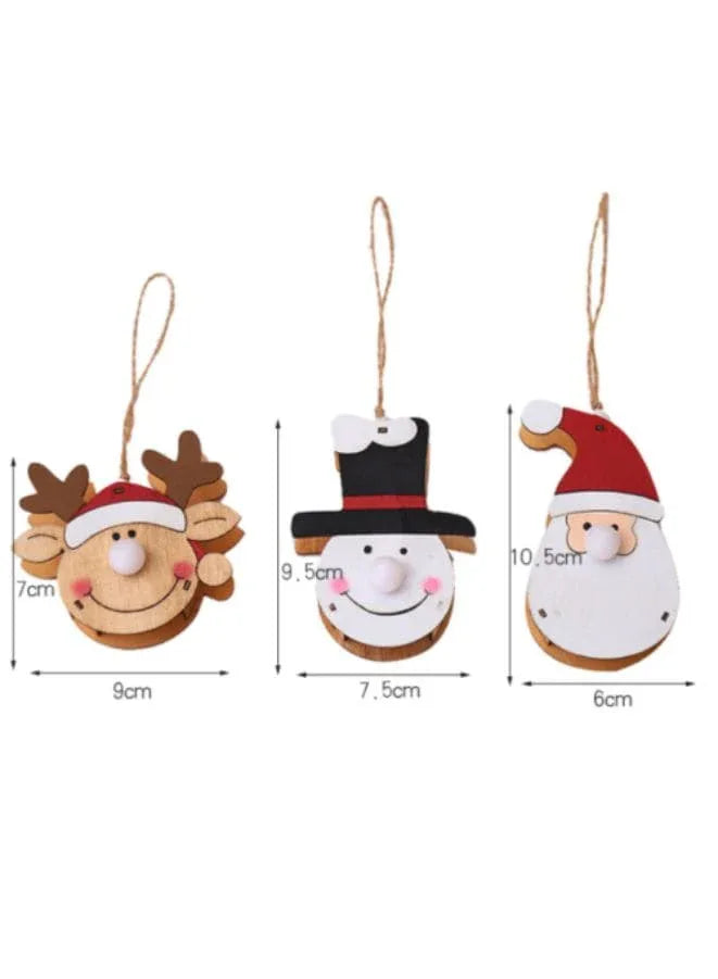 Glowing Wooden Pendant for decorating Christmas Tree Ornament Hat Fatio General Trading