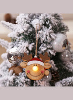 Glowing Wooden Pendant for decorating Christmas Tree Ornament Reindeer Fatio General Trading