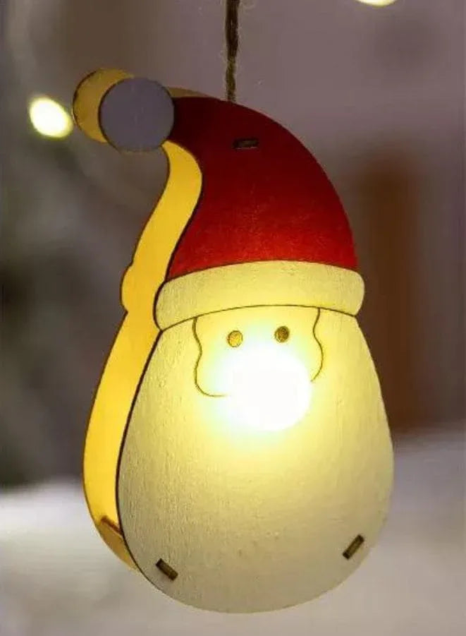 Glowing Wooden Pendant for decorating Christmas Tree Ornament Santa Claus Fatio General Trading