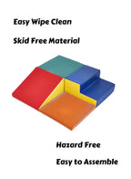 مجموعة ألعاب إسفنجية ناعمة متعددة الأغراض لوقت اللعب والتسلق مكونة من 4 قطع للرضع والأطفال الصغار | رغوة ناعمة للزحف والتسلق ولعب المكعبات في المنزل والرعاية النهارية