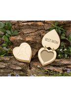 Heart-shaped Wooden Jewelry Box with Best Mom Engraved for Mothers as Mother's Day, Christmas, Birthday Gift Fatio General Trading