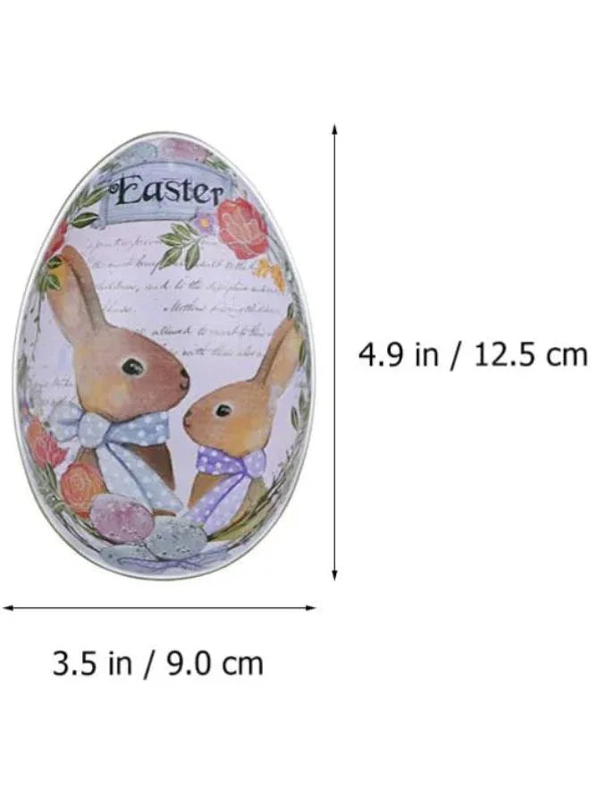 6 Pcs Metal Easter Egg Boxes | Bunny & Chick Print Candy Boxes for Easter Party Favors